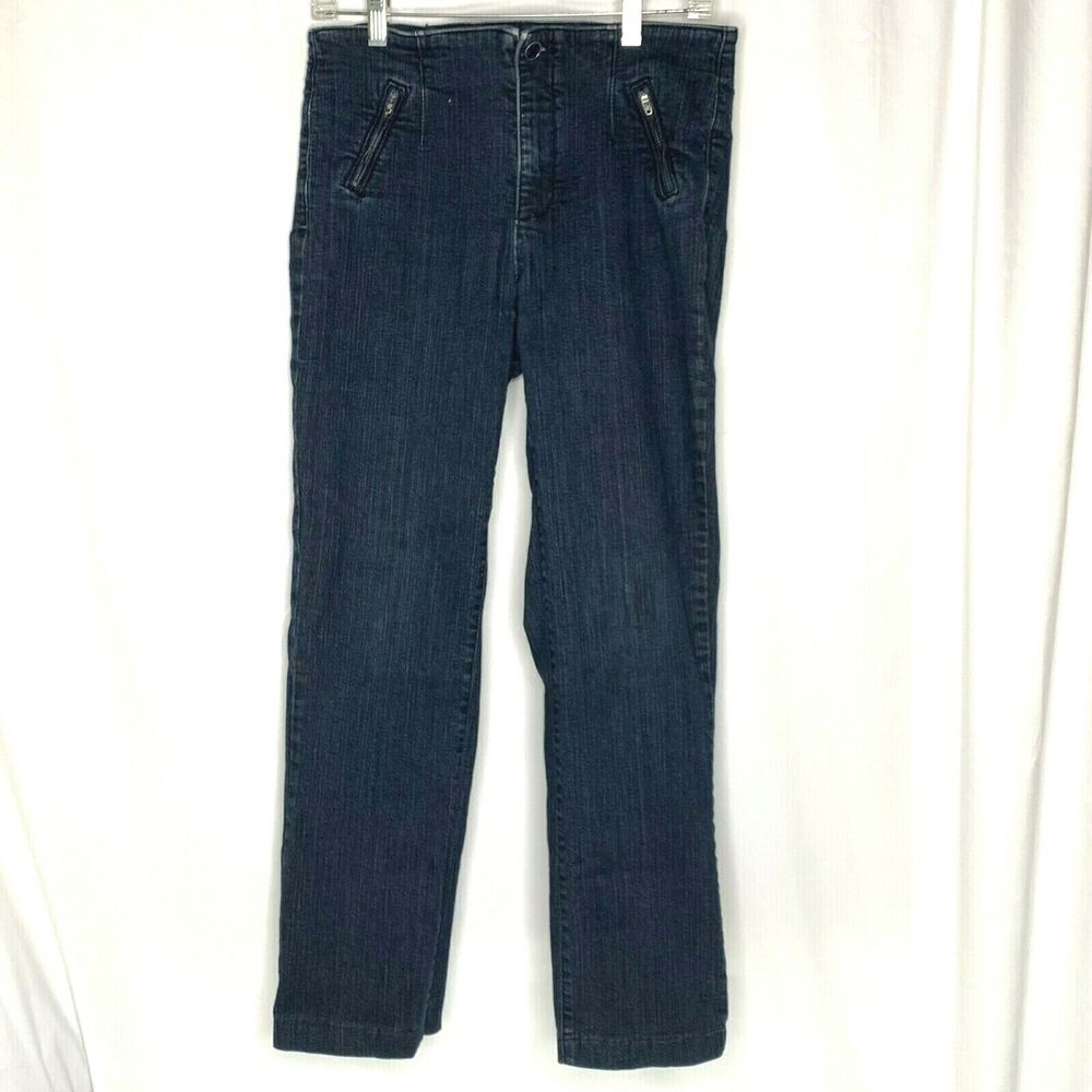 Not Your Daughters Jeans Size 6 Blue High Waist Trouser Straight Leg Stretch
